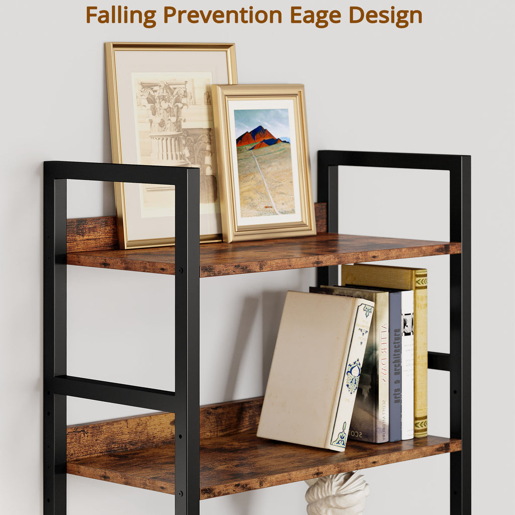 Industrial Bookshelf with Adjustable Shelves