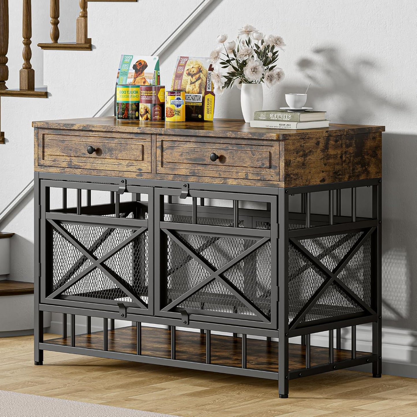 IRONCK 44 inch Large Dog Crate Furniture