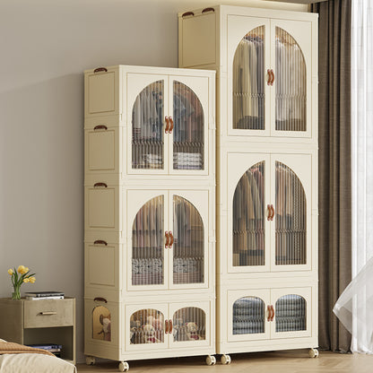 Transparent Multifunctional Wardrobe with Wheels