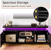 IRONCK TV Stands for TVs 65+ Inch with LED Lights and Power Outlet