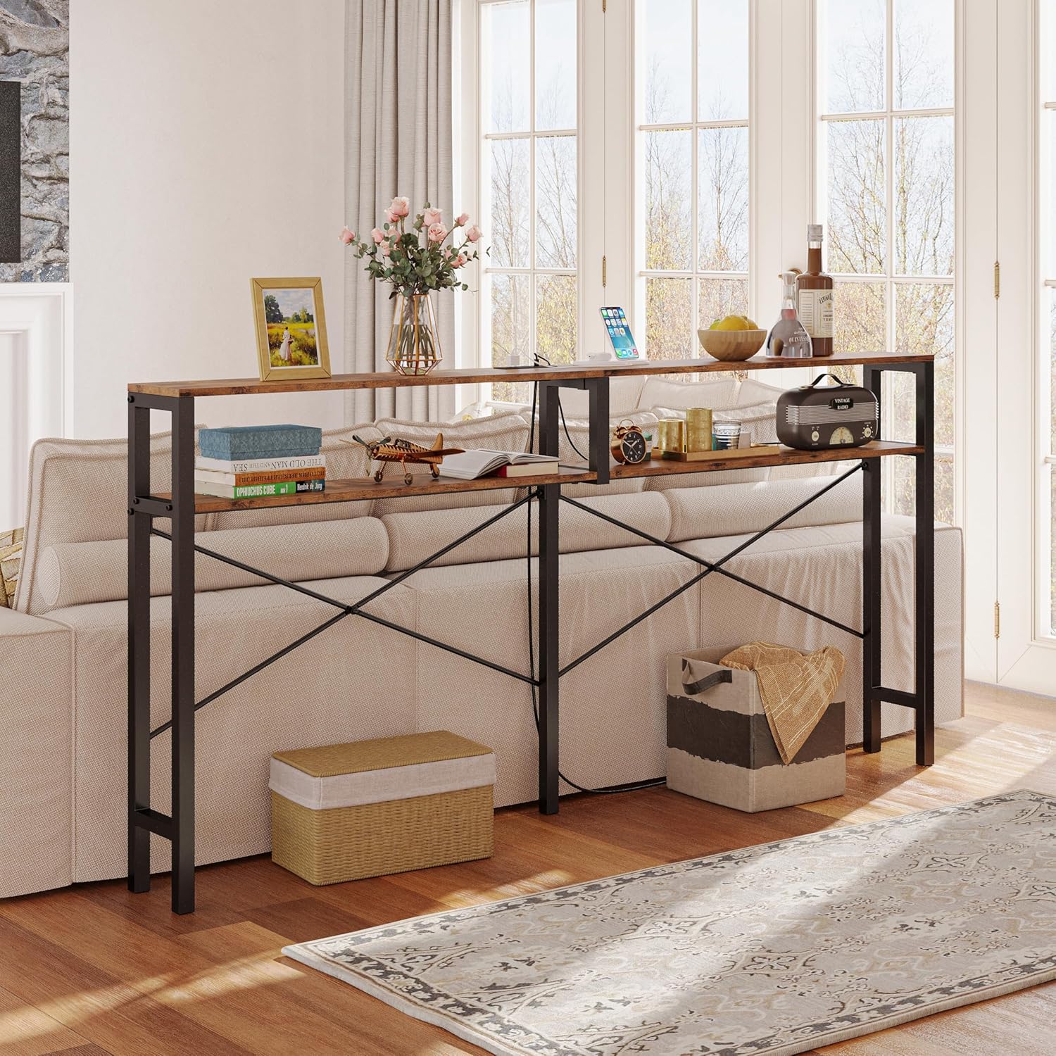 IRONCK Console Table with Power Outlet