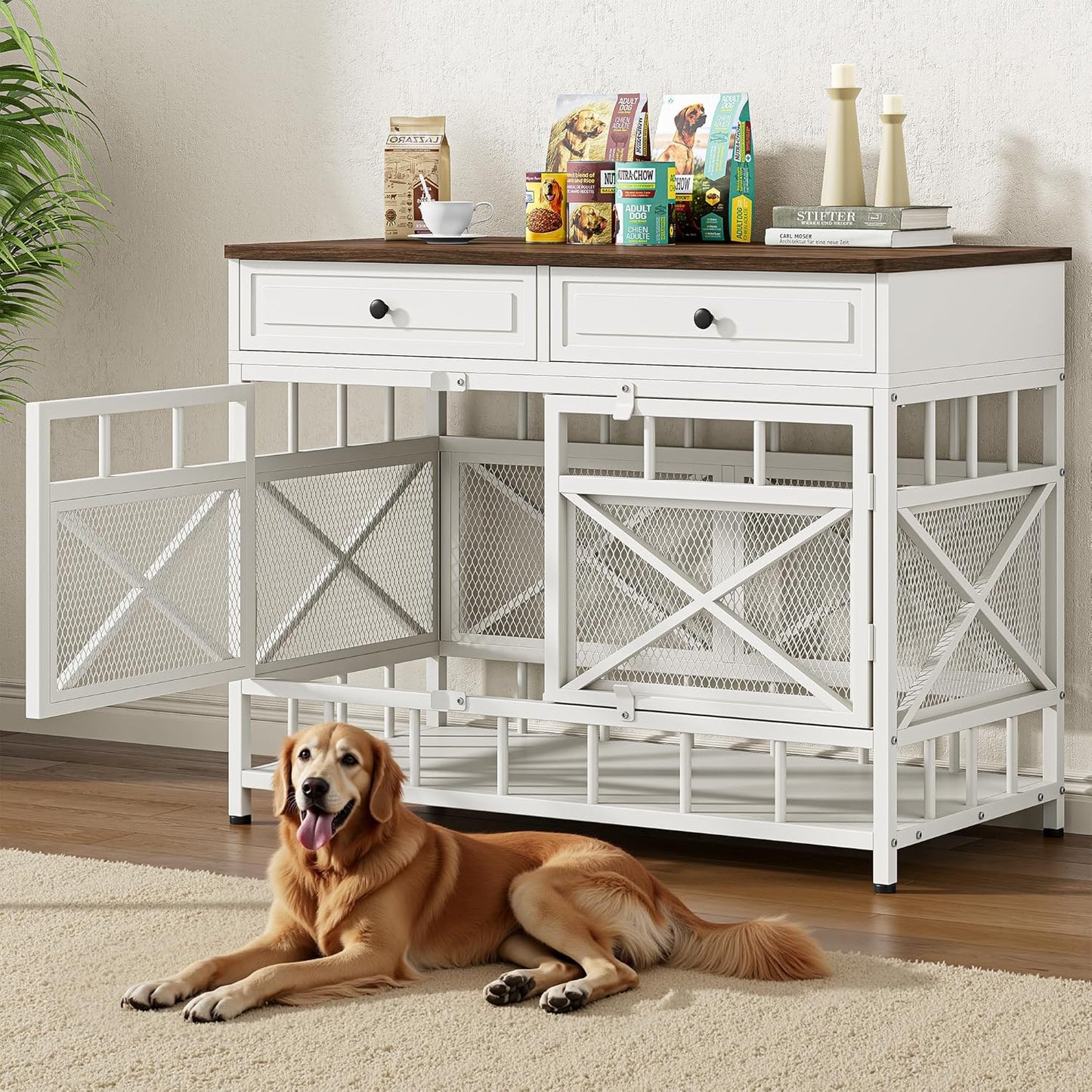 IRONCK 44 inch Large Dog Crate Furniture
