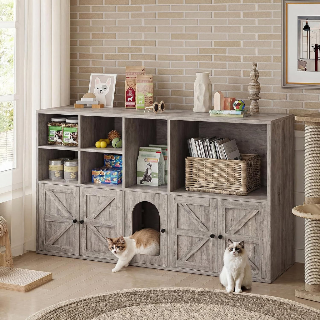IRONCK Cat Litter Box Enclosure for 2 Cats