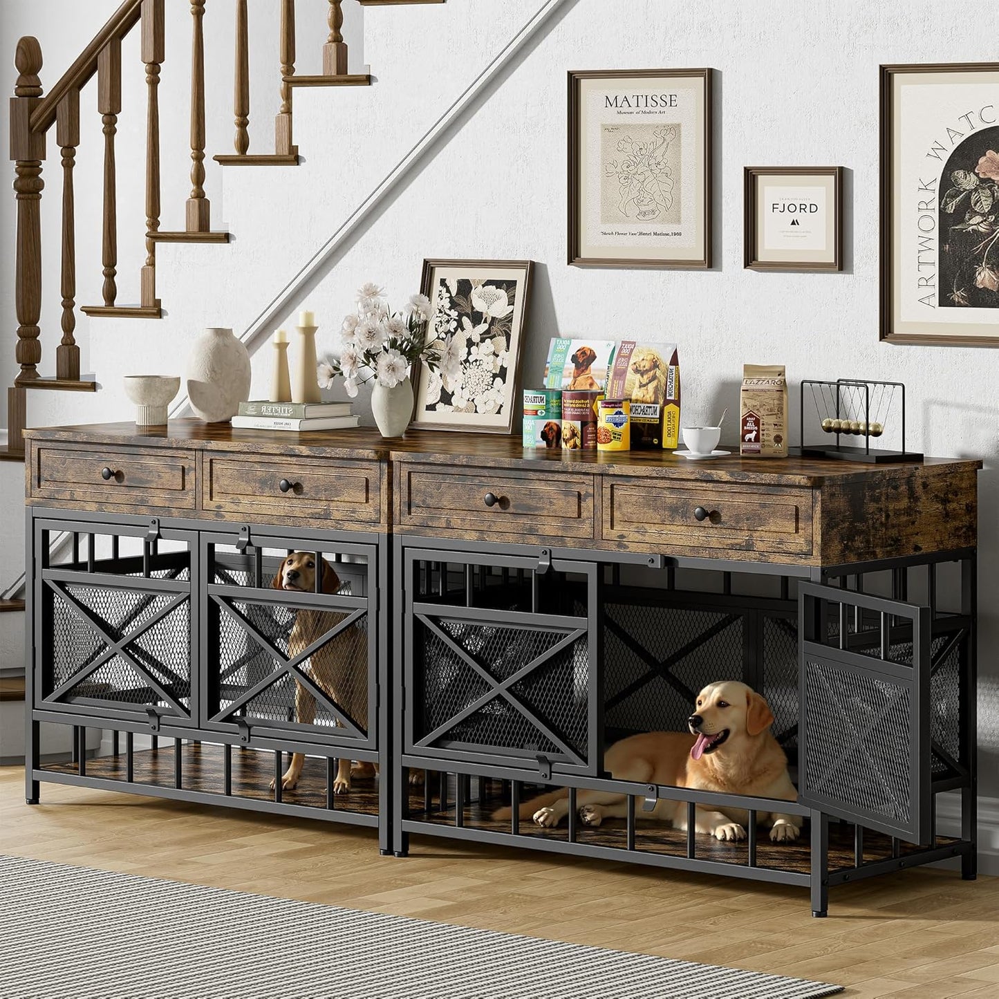 IRONCK 44 inch Large Dog Crate Furniture