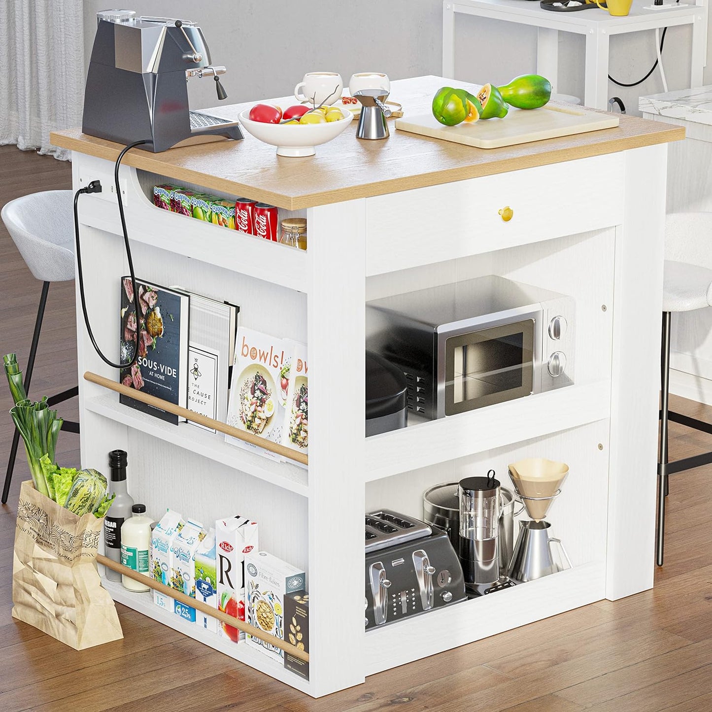 IRONCK Kitchen Island with Large Storage