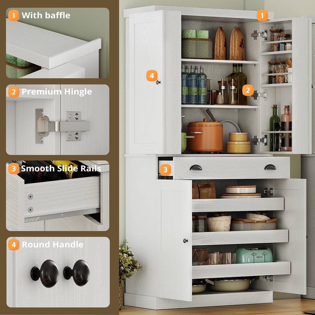 IRONCK Kitchen Pantry Storage Cabinet