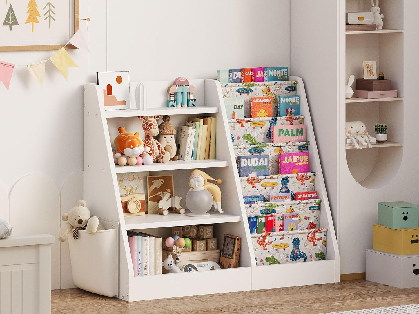 4-Tier Kids Bookshelf & Toy Storage Organizer