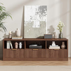 IRONCK 59" Fluted TV Stand for TVs Up to 65", Walnut