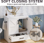 IRONCK 24" Wood Fixture Stand Bathroom Vanity with Sink, Easy Assembly