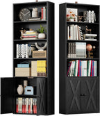 IRONCK Industrial Bookshelves and Bookcases with Doors Set of 2 Floor