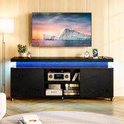 IRONCK TV Stands for TVs 65+ Inch with LED Lights and Power Outlet