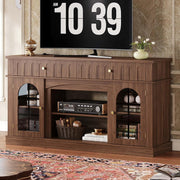 IRONCK TV Stand for 65 Inch TV, Entertainment Center with Charging Station, Brown
