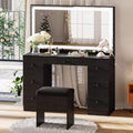 【HOT】Large Mirror Makeup Vanity Desk with 7 Drawers