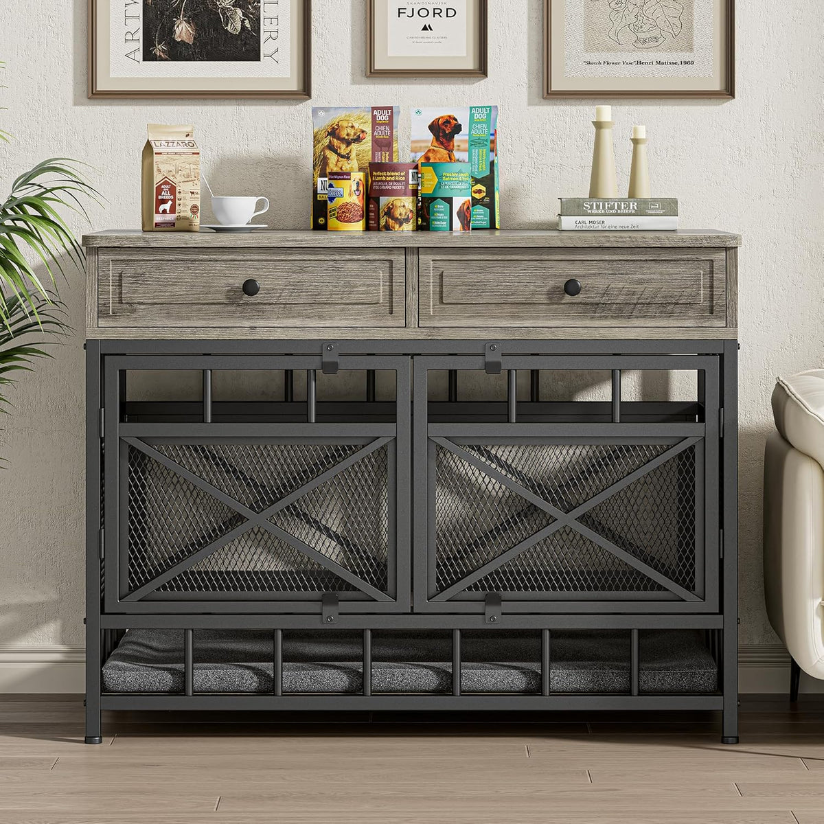 IRONCK 44 inch Large Dog Crate Furniture