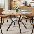 IRONCK Round Dining Table for 4, 43" Farmhouse Kitchen Table with Storage