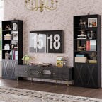 IRONCK Industrial Bookshelves and Bookcases with Doors Set of 2 Floor