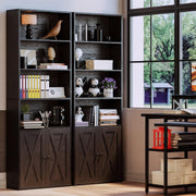 IRONCK 70 in Tall Industrial Bookshelves and Bookcases with Doors, black
