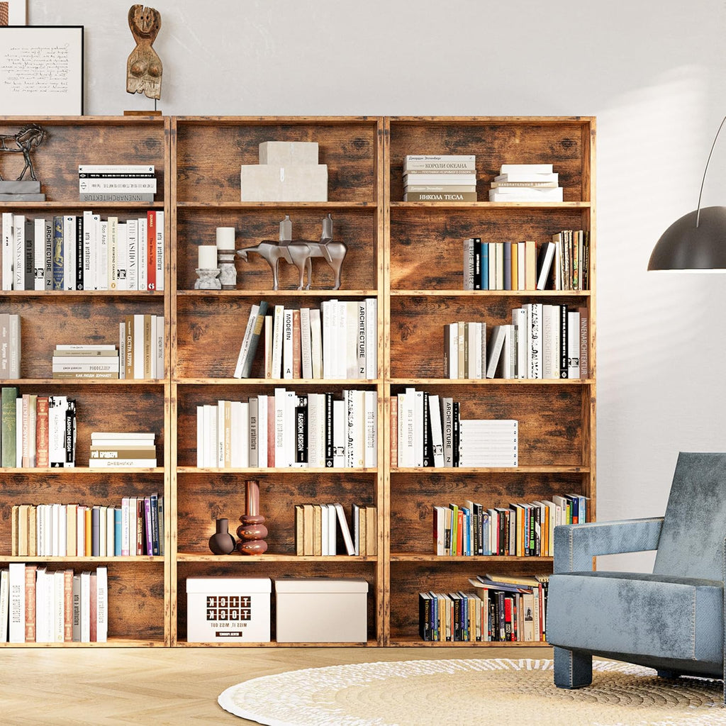IRONCK Bookshelves and Bookcases Floor Standing 6 Tiers, Vintage Brown