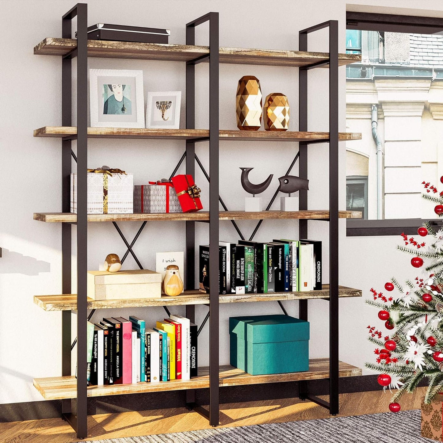 Double Wide Home Decor Display Shelf