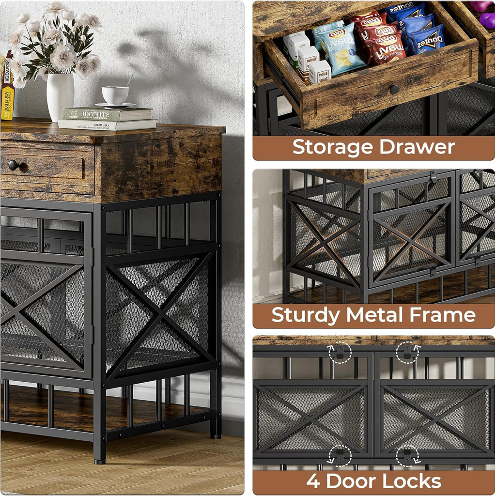 IRONCK 44 inch Large Dog Crate Furniture