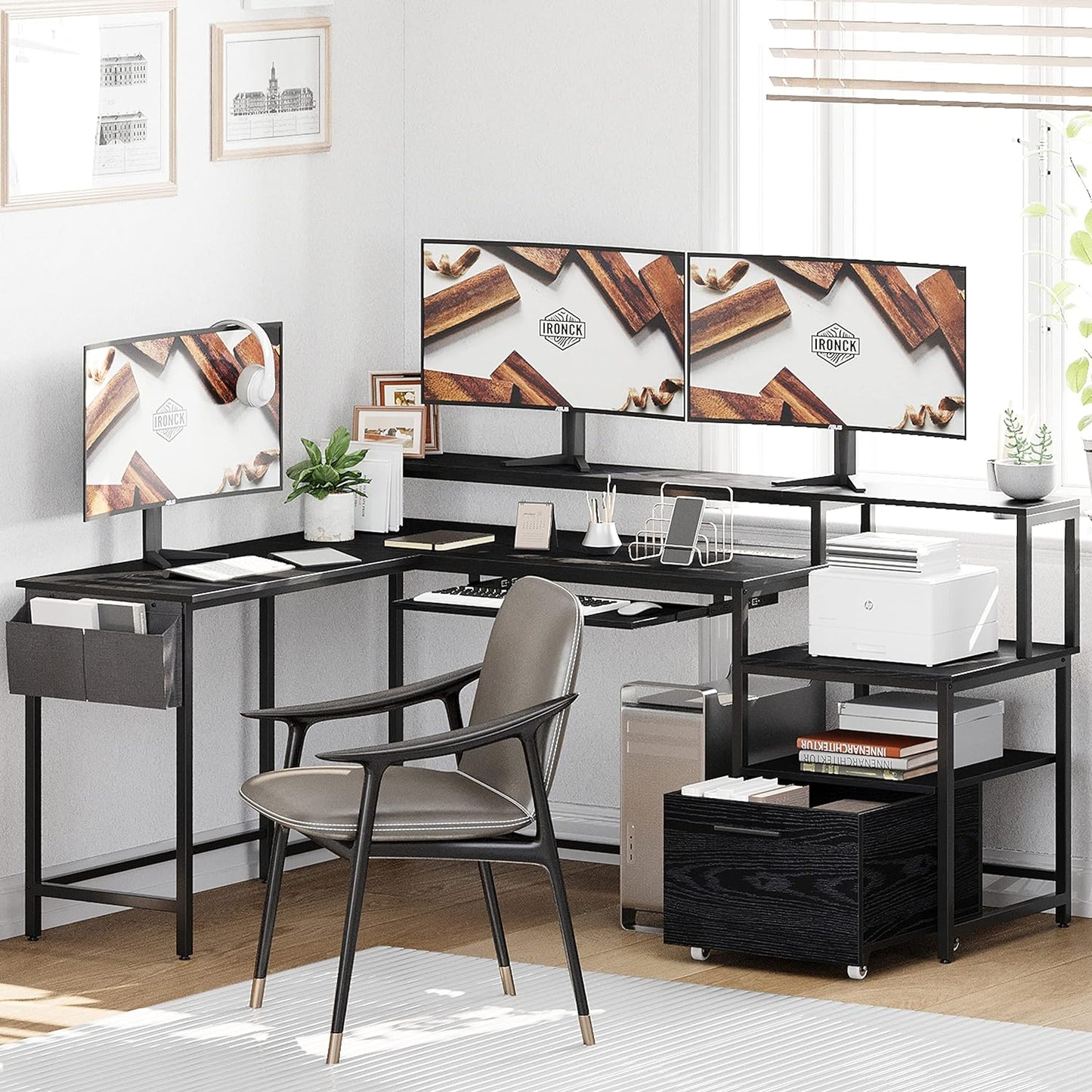 IRONCK Black Computer Desk