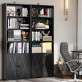 IRONCK Industrial Bookshelves and Bookcases with Doors Set of 2 Floor