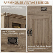 IRONCK Pantry Cabinet with Power Outlets, Kitchen Pantry Storage Cabinet