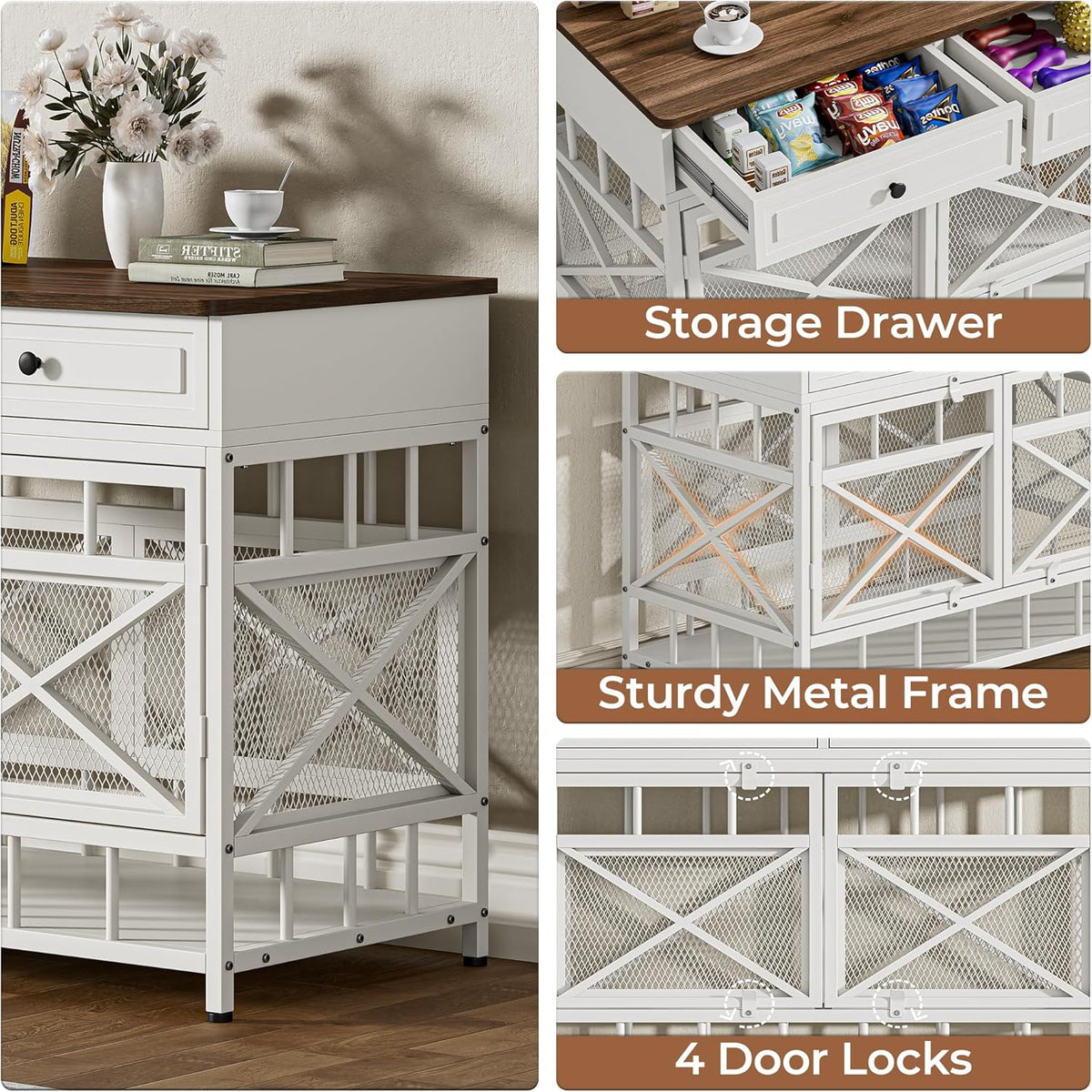 IRONCK 44 inch Large Dog Crate Furniture