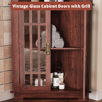 IRONCK  71" Corner Cabinet Storage Cabinet with 4 Glass Doors