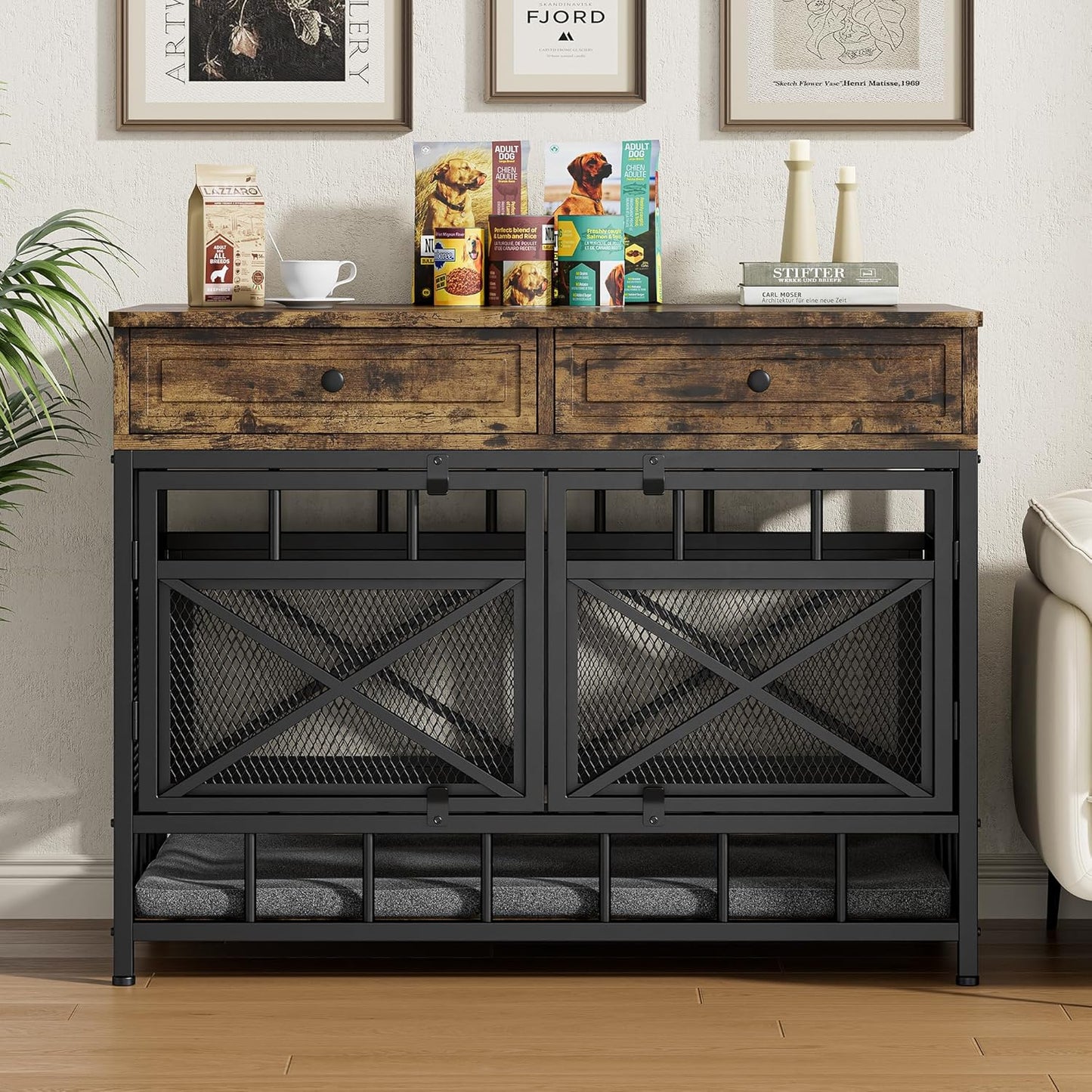 IRONCK 44 inch Large Dog Crate Furniture