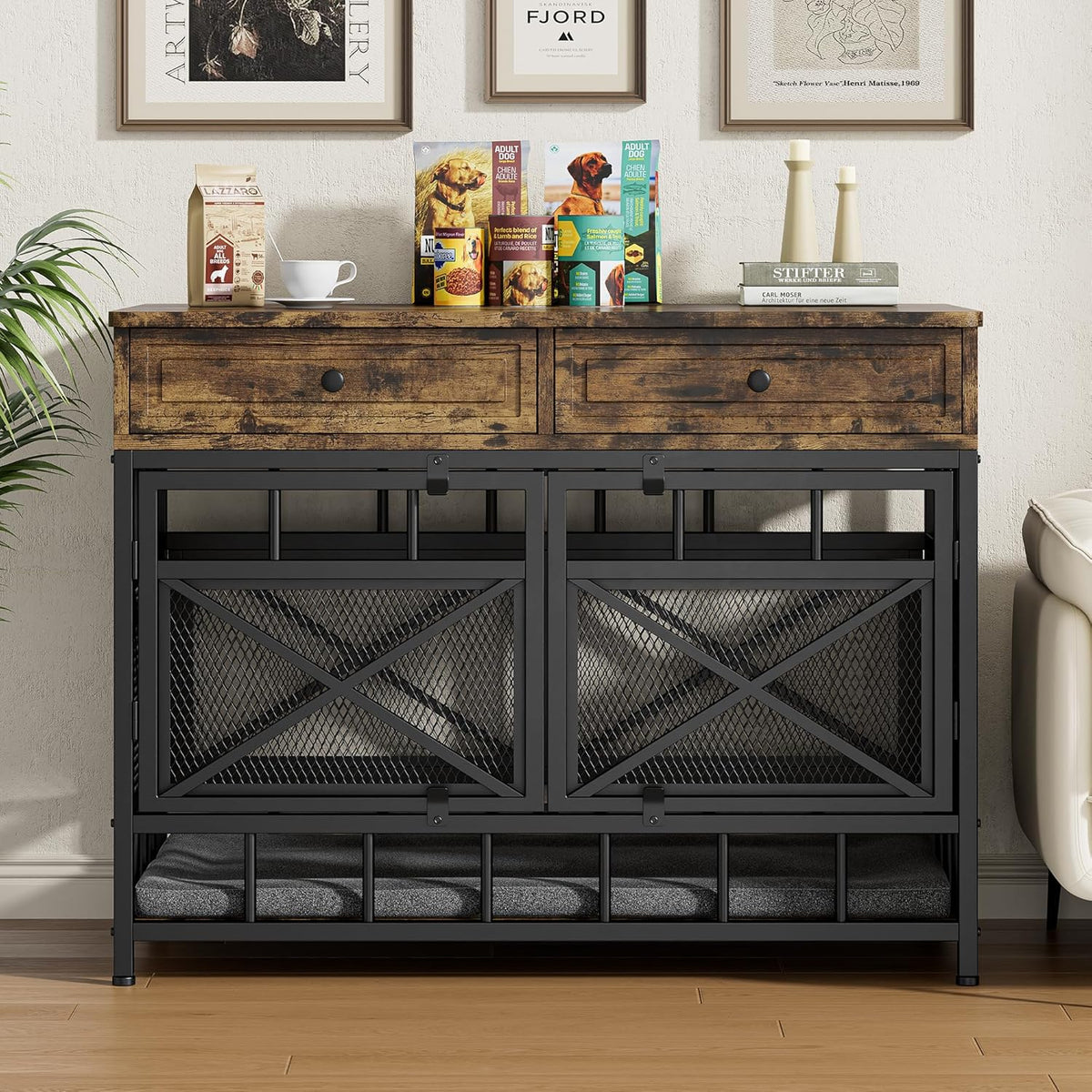 IRONCK 44 inch Large Dog Crate Furniture