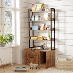 IRONCK Litter Box Enclosure with 4 Shelves and Doors