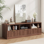 IRONCK 59" Fluted TV Stand for TVs Up to 65", Walnut