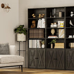 IRONCK 70 in Tall Industrial Bookshelves and Bookcases with Doors, black
