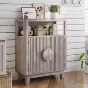 IRONCK Badezimmerschrank mit Tür, kleiner Aufbewahrungsschrank mit verstellbaren Einlegeböden 