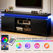 IRONCK TV Stands for TVs 65+ Inch with LED Lights and Power Outlet