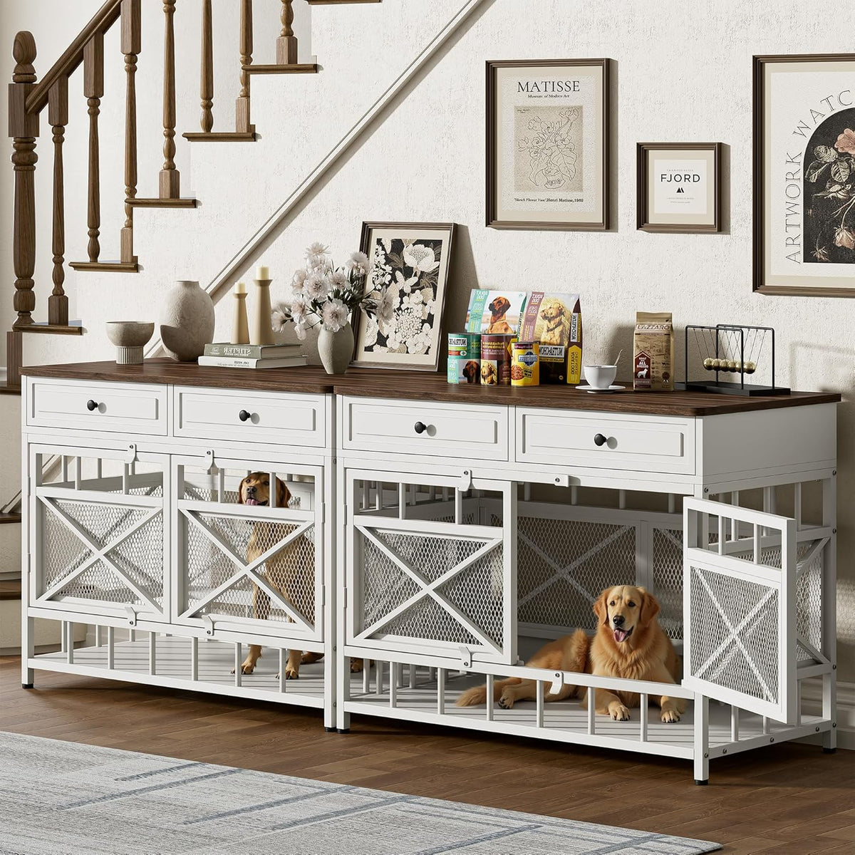 IRONCK 44 inch Large Dog Crate Furniture