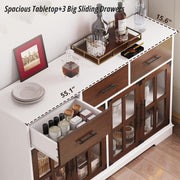 IRONCK 55" Großes Sideboard-Buffet mit LED-Beleuchtung 