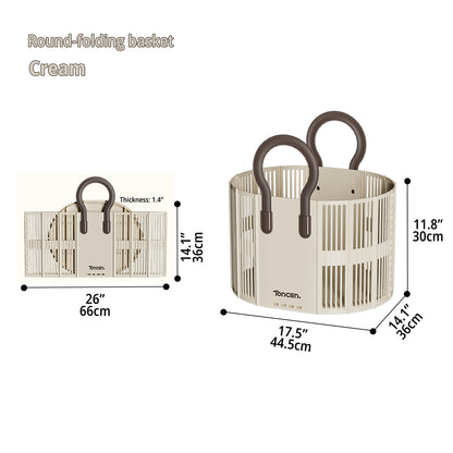 Foldable Toy Basket with Portable Handle