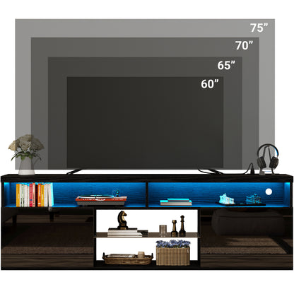 IRONCK TV Stand with LED Light for TVs up to 75 inches