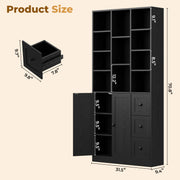 IRONCK 71 Zoll hohes Bücherregal mit 2 Türen