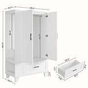 IRONCK Wood Armoire Wardrobe Closet with Mirror