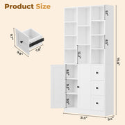 IRONCK 71 Zoll hohes Bücherregal mit 2 Türen