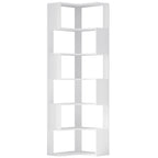 IRONCK 6-Tier Corner Bookcase, Modern L-Shaped Bookshelf