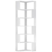 IRONCK 6-Tier Corner Bookcase, Modern L-Shaped Bookshelf