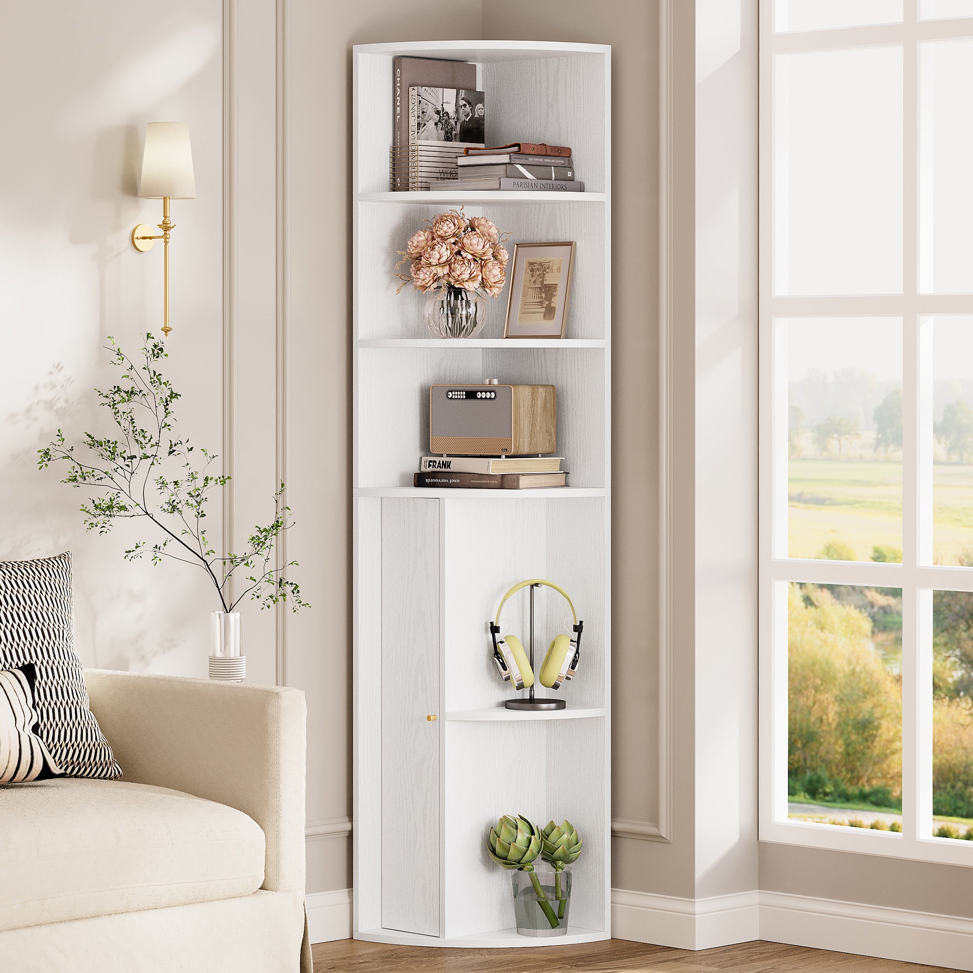 IRONCK 71 " Tall Corner Bookshelf