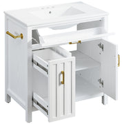 IRONCK 30" Badezimmer-Waschtisch mit Waschbecken