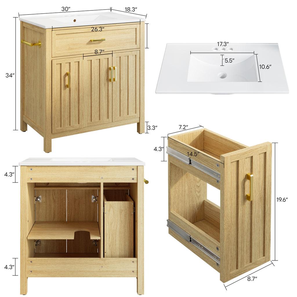 IRONCK 30" Bathroom Vanity with Sink