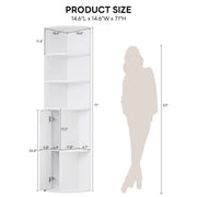 IRONCK 71 " Tall Corner Bookshelf