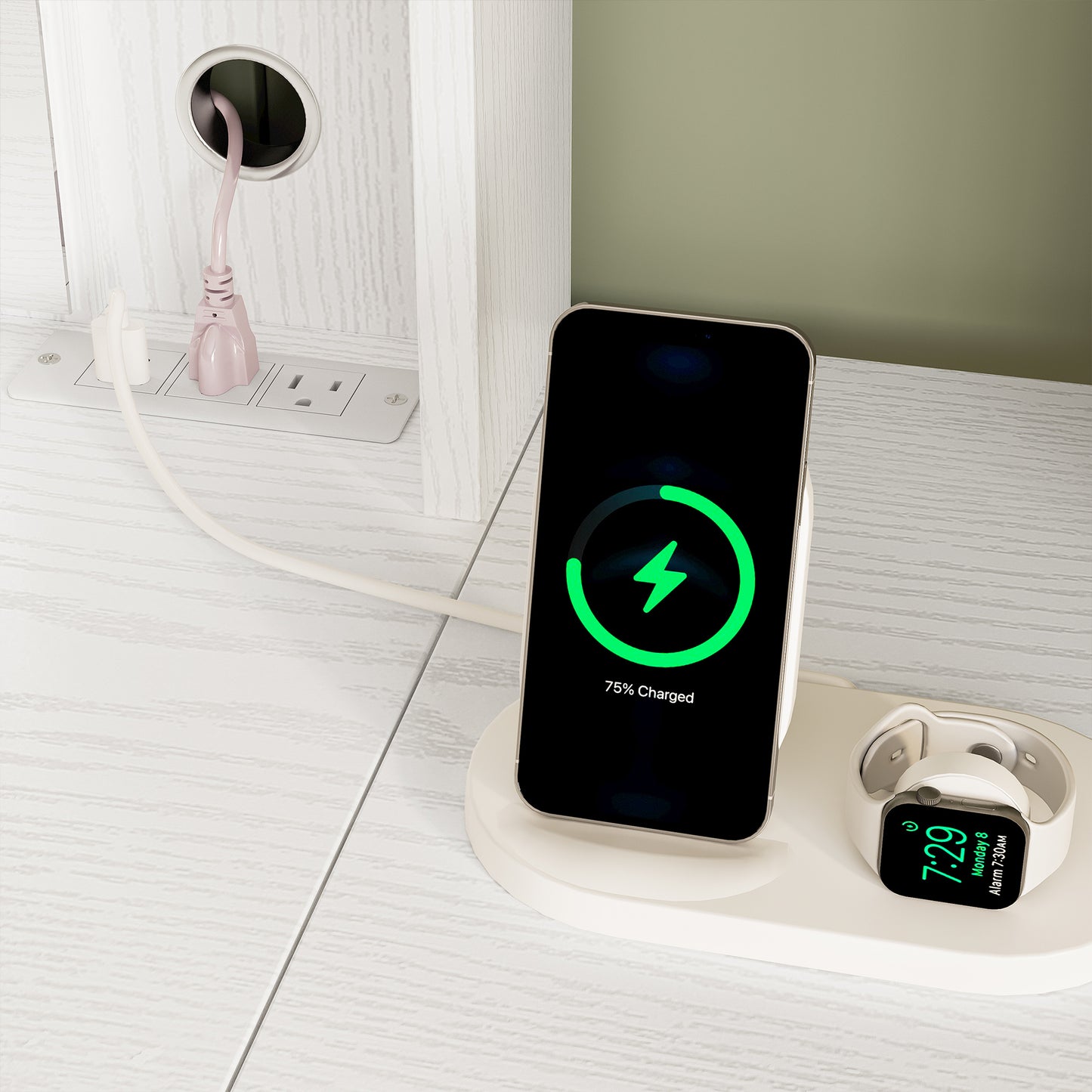 IRONCK Schminktisch mit LED-beleuchtetem Spiegel und Steckdose